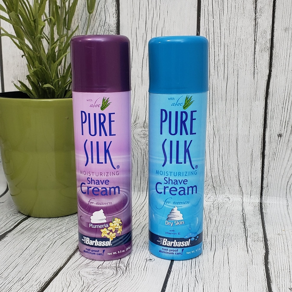 2 Pure Silk Moisturizing Shave Cream by Barbasol,9.5 oz